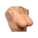 Perky Pair D-cup silicone breast vest on a display form, angled side view