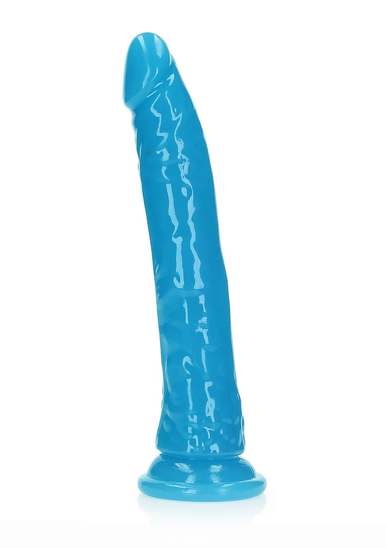 REALROCK GLOW IN THE DARK 9" SLIM DILDO BLUE