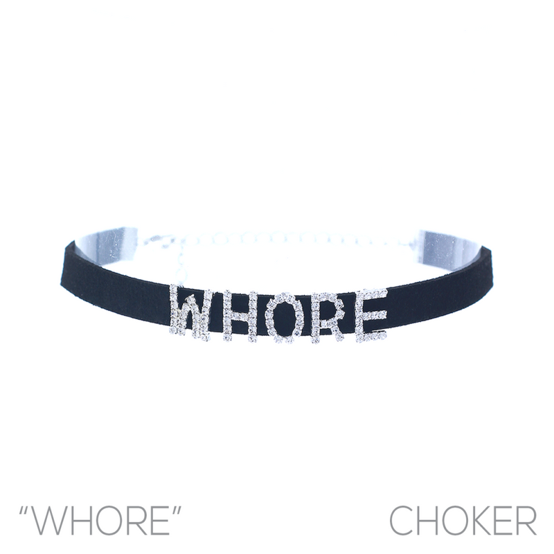 BLACK CHOKER "WHORE"