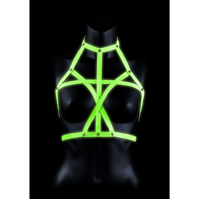 OUCH! GLOW IN THE DARK BRA HARNESS S/M