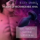 Booty Sparks 7X light up rechargeable anal plug in black: silky smooth silicone, sizes for all