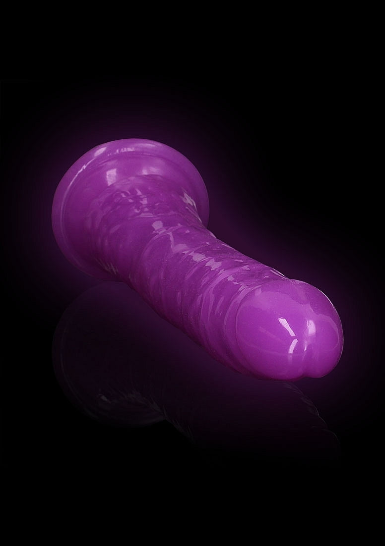 REALROCK GLOW IN THE DARK 11" SLIM DILDO PURPLE