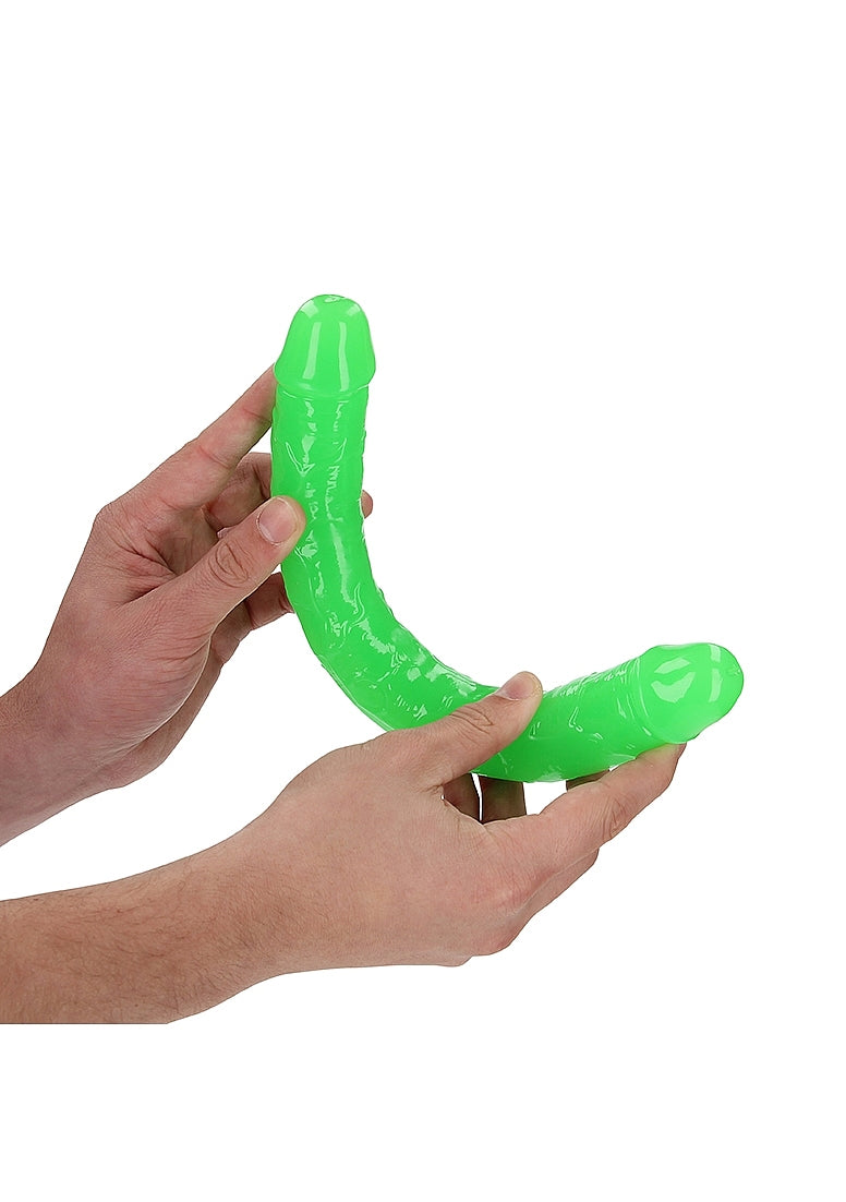 REALROCK GLOW IN THE DARK 12" DOUBLE ENDED DILDO GREEN