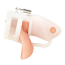 BLUE LINE SILICONE MINI COCK CAGE WITH BALL DIVIDER WHITE