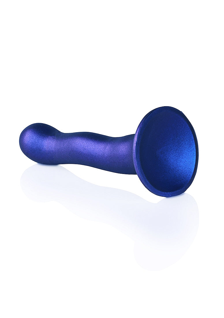 SMOOTH CURVY 7" DILDO METALLIC BLUE