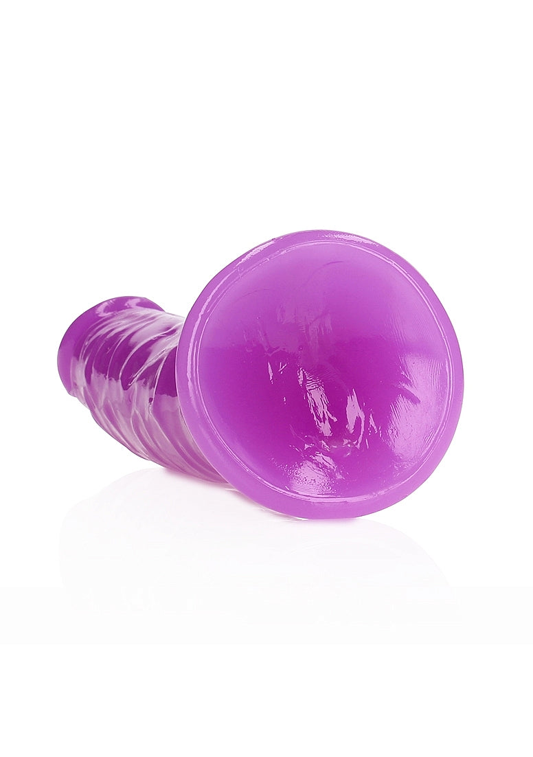 REALROCK GLOW IN THE DARK 7" SLIM DILDO PURPLE