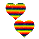 GLITTER RAINBOW HEART PASTIES