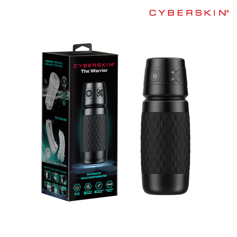 CYBERSKIN WARRIOR VIBRATING & SUCKING STROKER BLACK