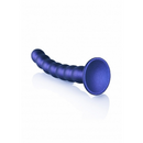 BEADED G SPOT 8" DILDO METALLIC BLUE