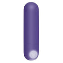 The purple bullet vibrator on its own, showing the button on its end