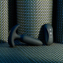 Selopa Black Beauty with remote: black silicone vibrating butt plug with a tapered tip, T-shaped base and wireless remote