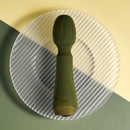 Front view of the olive green Heartfelt mini wand with the Selopa logo on the handle