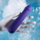Purple Ambition resting on a white display hand to show its size