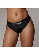 VIBRATING STRAP ON HIPSTER BLACK M/L