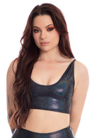 BLACK CROP TOP O/S