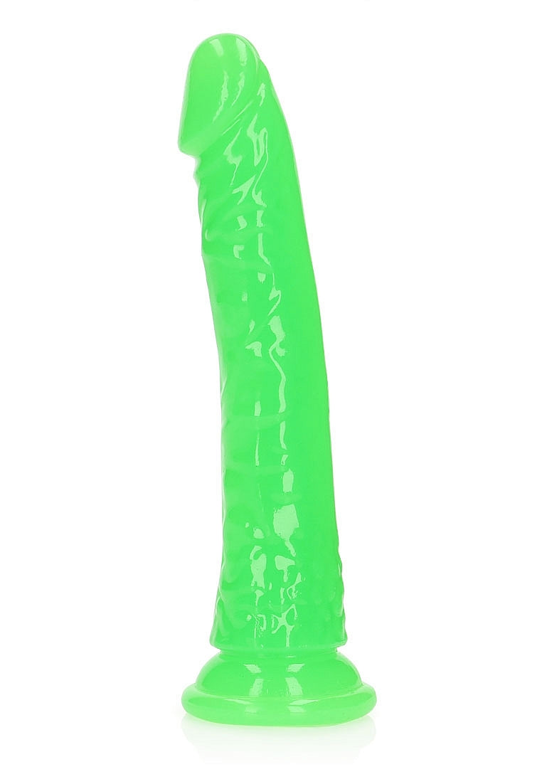 REALROCK GLOW IN THE DARK 8" SLIM DILDO GREEN