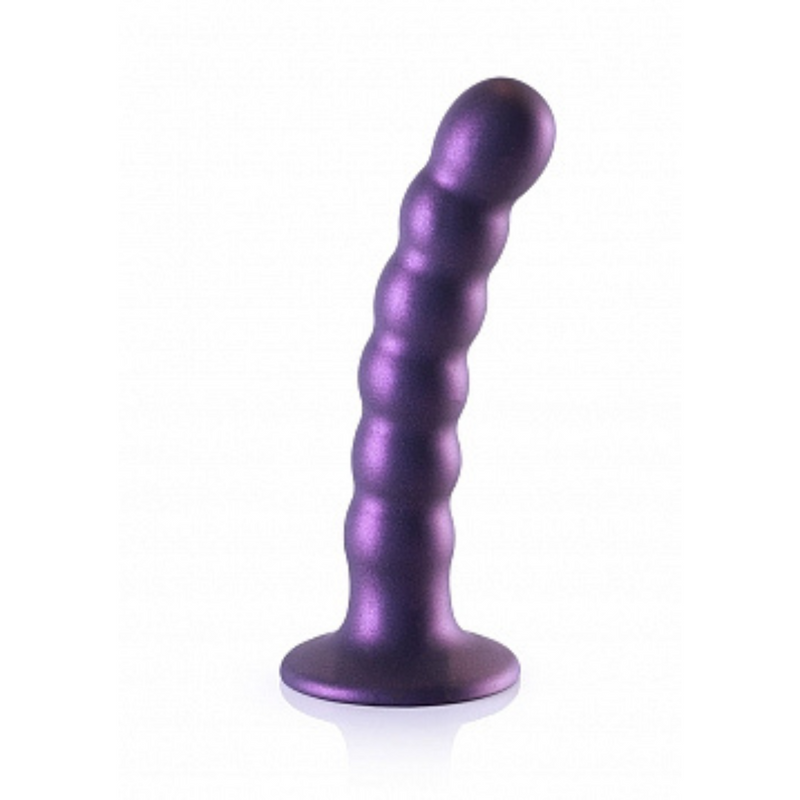 BEADED G SPOT 5" DILDO METALLIC PURPLE