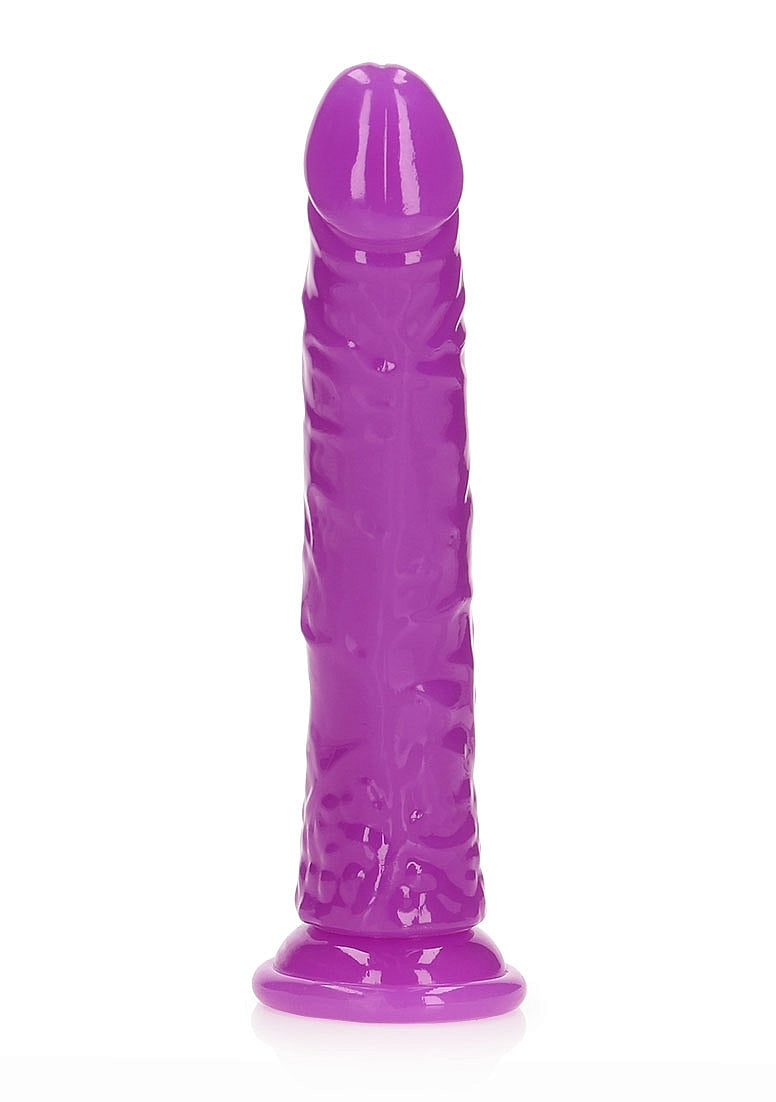 REALROCK GLOW IN THE DARK 8" SLIM DILDO PURPLE