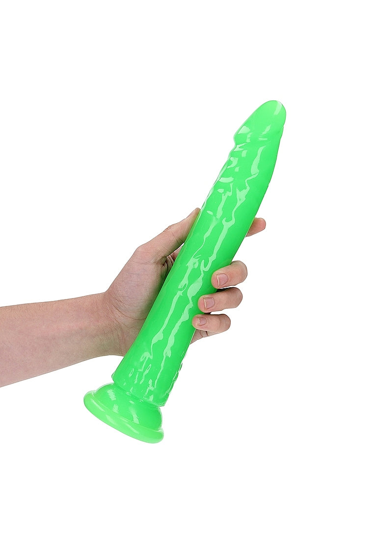 OUCH! GLOW IN THE DARK 11" SLIM DILDO GREEN