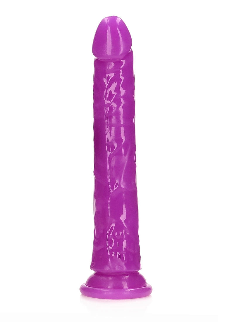 REALROCK GLOW IN THE DARK 11" SLIM DILDO PURPLE