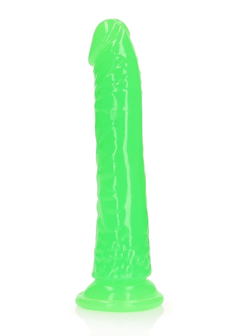 REALROCK GLOW IN THE DARK 7" SLIM DILDO GREEN