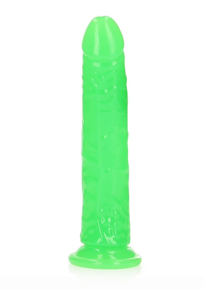 REALROCK GLOW IN THE DARK 9" SLIM DILDO GREEN