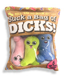 SUCK A BAG OF DICKS, PLUSHY PILLOW WITH 5 DICKS