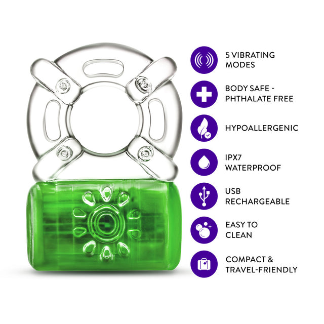 PLAY WITH ME PLEASURE RING NEON GREEN