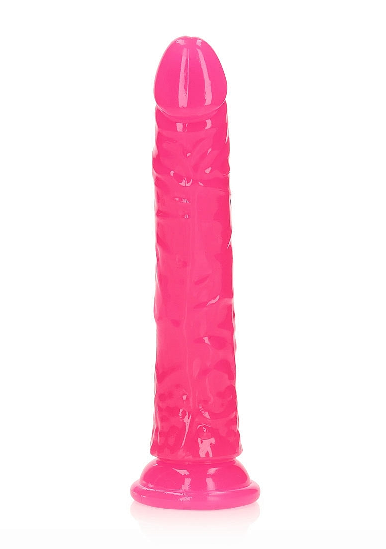 REALROCK GLOW IN THE DARK 7" SLIM DILDO PINK