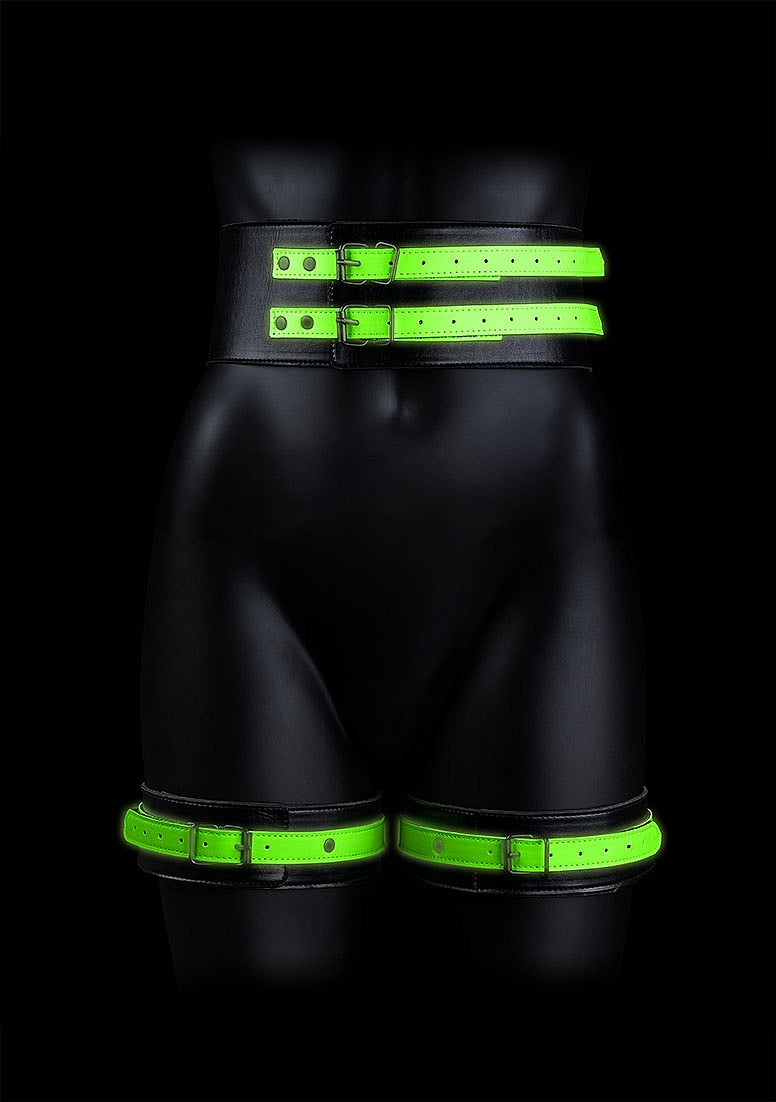 GLOW IN THE DARK THIGH CUFFS BELT L/XL