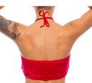 FLOWY CENTER RING TOP RED O/S