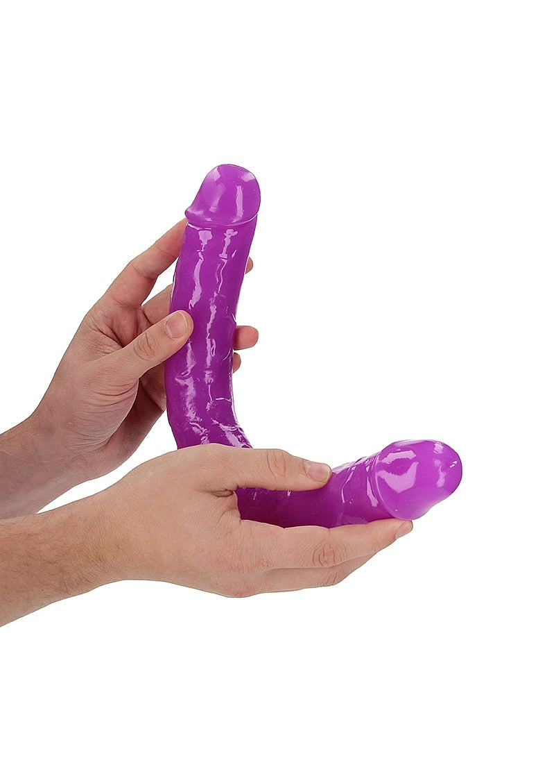 OUCH! GLOW IN THE DARK 15" DOUBLE ENDED DILDO PURPLE