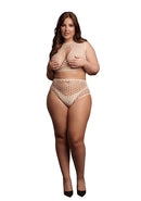 DUO NET KEYHOLE BRA SET NUDE P/S