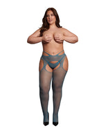 SUSPENDER PANTYHOSE WITH STRAPPY WAIST BLUE P/S