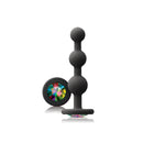 GLAMS RIPPLE RAINBOW GEM ANAL BEADS BLACK