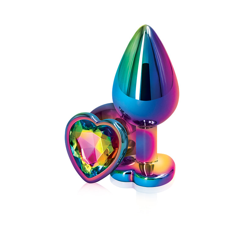 REAR ASSETS MEDIUM ANAL PLUG WITH RAINBOW GEM