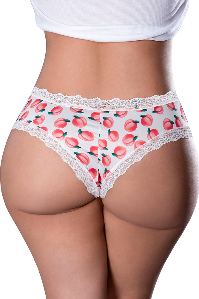 SWEET TREATS CROTCHLESS BOY SHORT & LUBE PEACH P/S