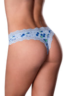 SWEET TREATS CROTCHLESS THONG & LUBE BLUEBERRY LARGE