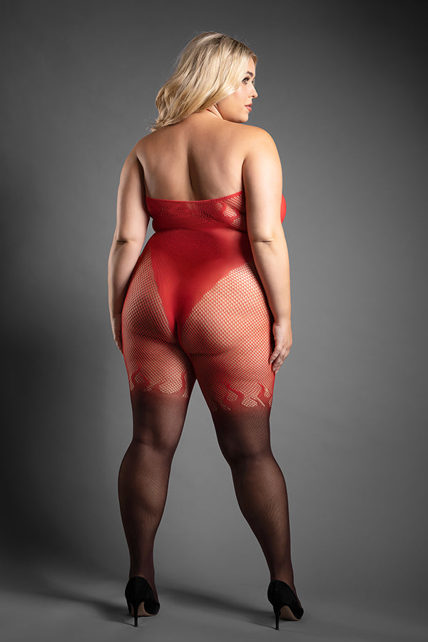 ETERNAL FLAME CROTCHLESS BODYSTOCKING RED P/S