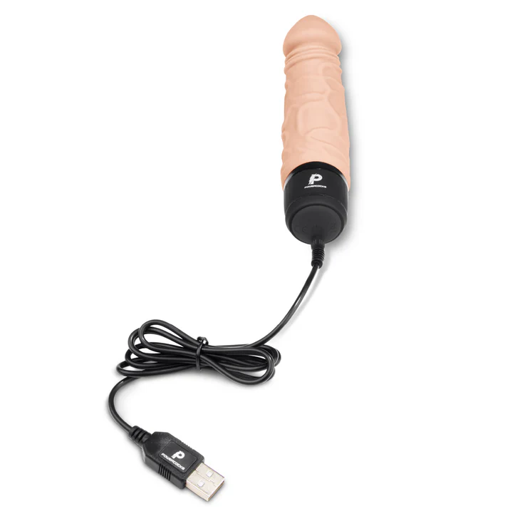 POWER COCKS 6.5" VIBRATING DILDO WHITE