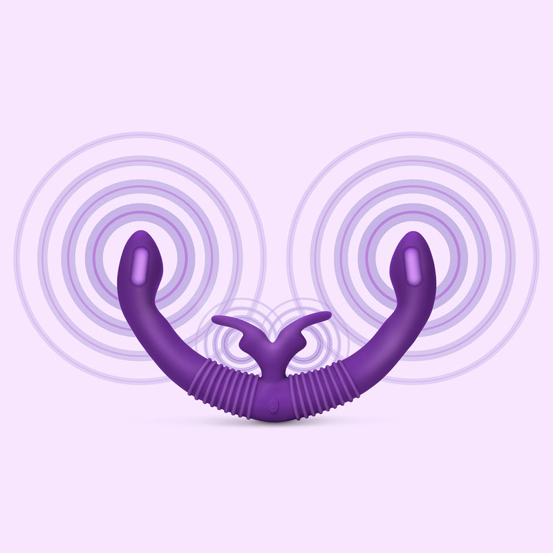 TOGETHER VIBES V2 PURPLE DOUBLE ENDED VIBRATOR WITH REMOTE