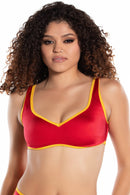 RED & GOLD RETRO TOP O/S