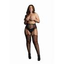 HIGH-WAIST GARTER STOCKINGS BLACK P/S