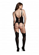 BODYSTOCKING WITH OPEN CUPS BLACK O/S