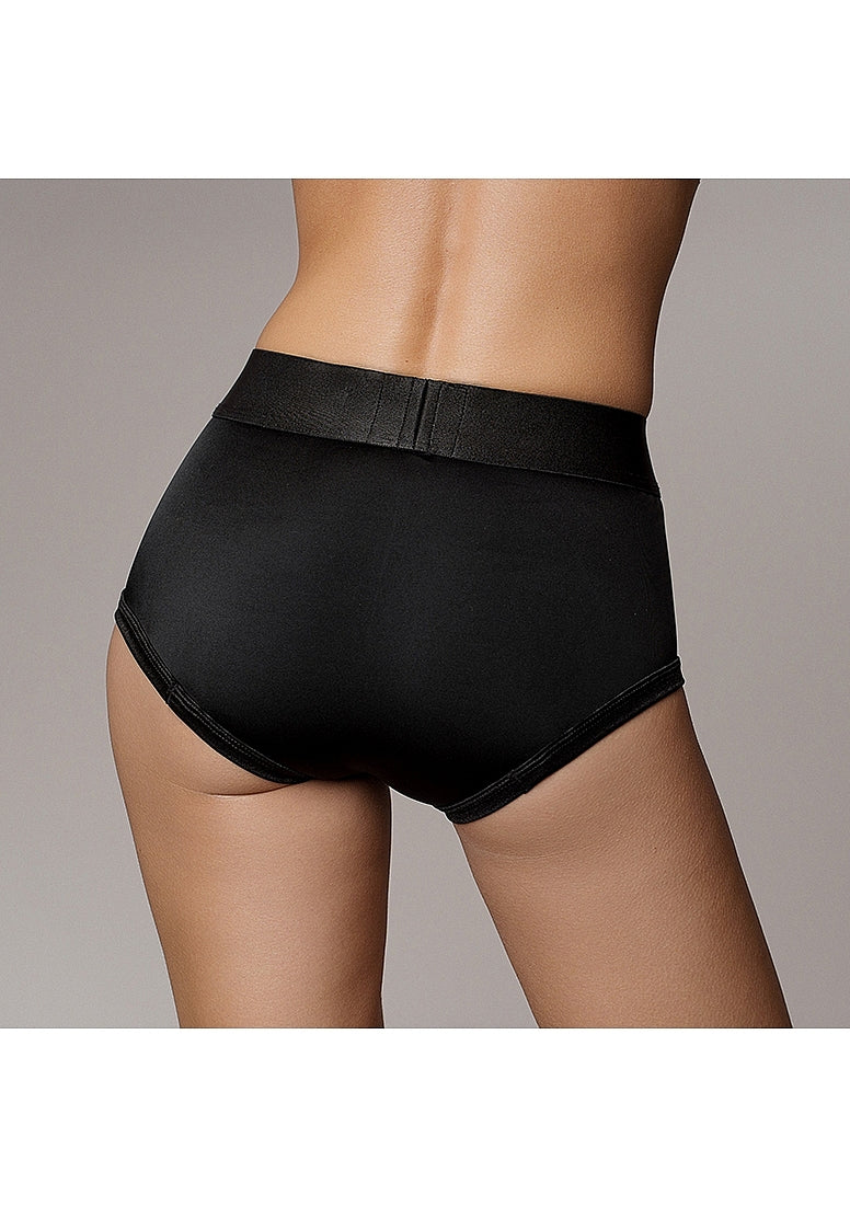 VIBRATING STRAP ON BRIEF BLACK XS/S