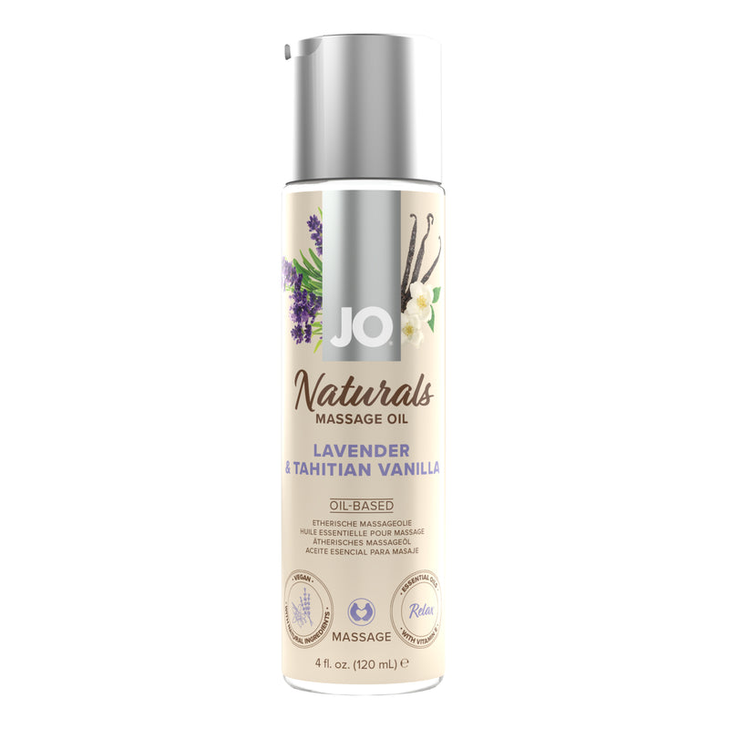 JO NATURALS LAVENDER VANILLA MASSAGE OIL 4OZ