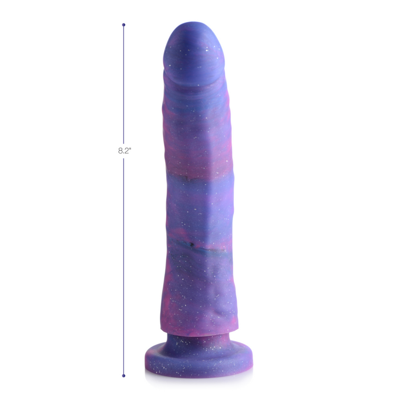 STRAP U MAGIC STICK 8" DILDO PURPLE GLITTER