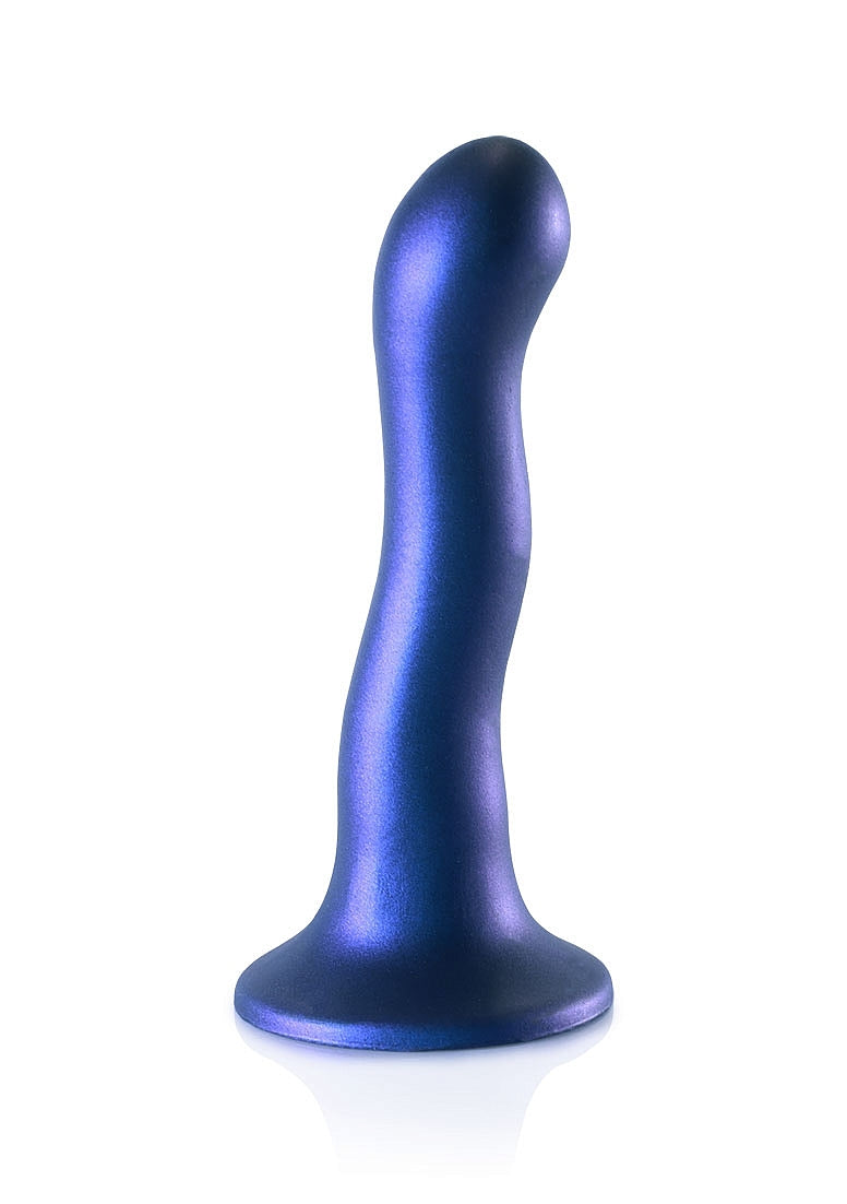 SMOOTH CURVY 7" DILDO METALLIC BLUE