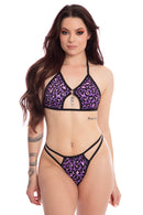 PURPLE LEOPARD BIKINI O/S
