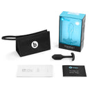 Snug Plug 1 box contents: black plug, blue retail box, storage pouch, instructions and Guide to Anal Play booklet
